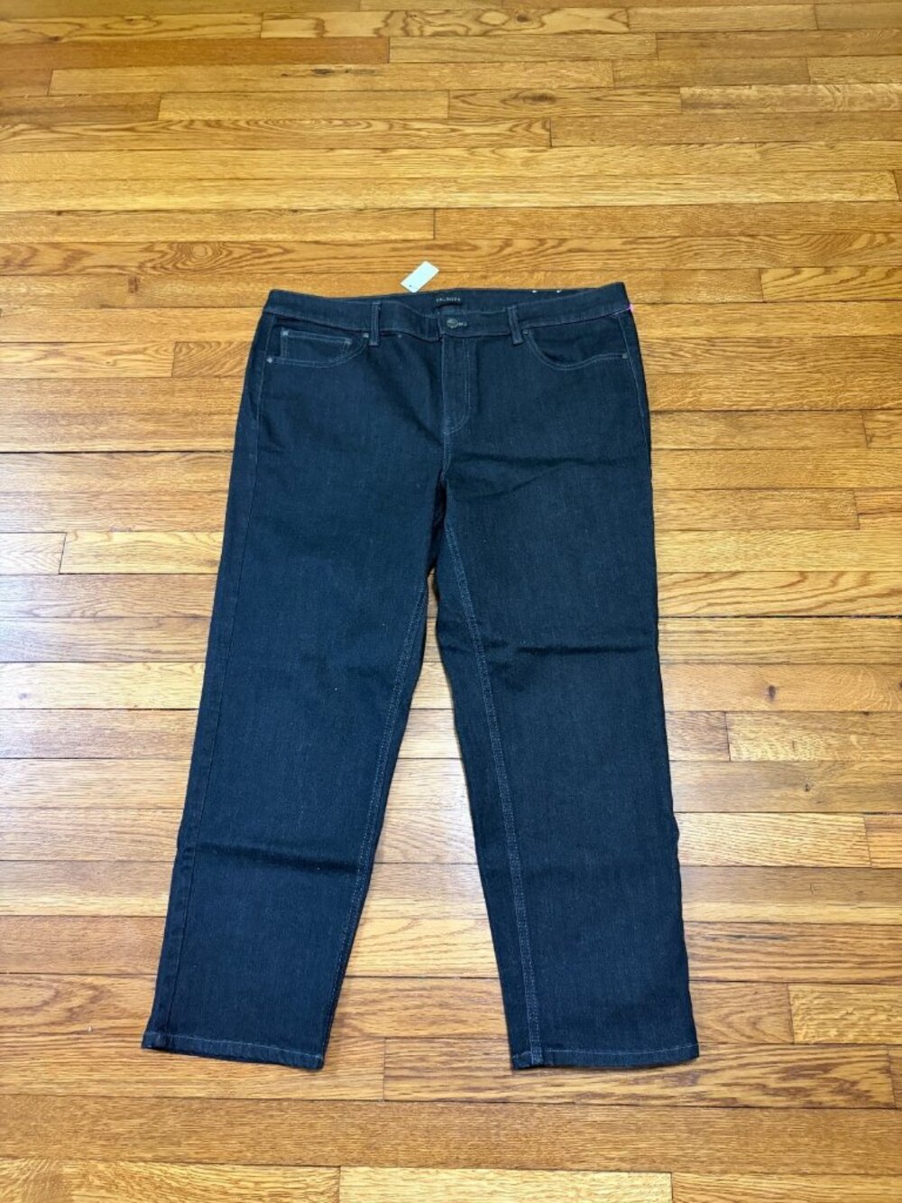 Talbots Womens Slim Straight Ankle Jeans Plus Size 16W Blue Dark Wash Denim NWT